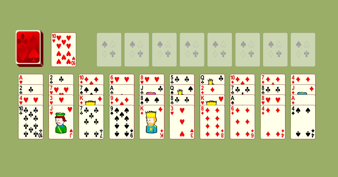 FreeCell (Quatro baralhos) \ Jogos de paciência Panoidl ENTERTAINMENT