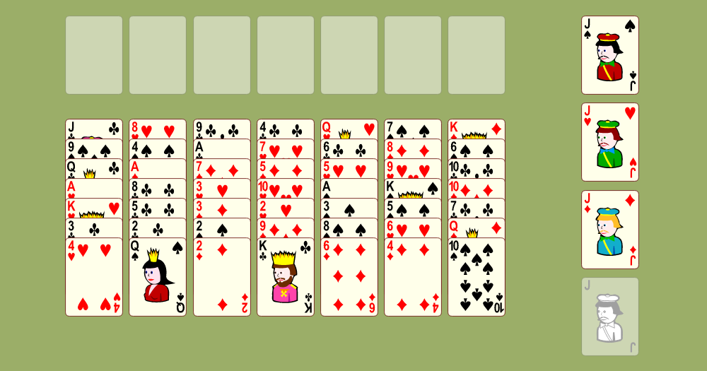 FreeCell (Quatro baralhos) \ Jogos de paciência Panoidl ENTERTAINMENT